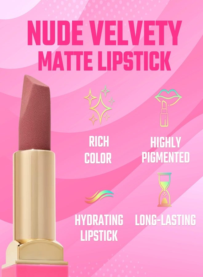 جوفياس بليس أحمر شفاه جوفياز بليس ذا نيود فيلفي مات، لون موف مومنت - لون نيود، يدوم طويلاً، غنيّ، أحمر شفاه كريمي بلمسة نهائية مطفية، منتجات تجميل وشفاه - Image 2